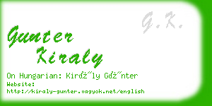 gunter kiraly business card